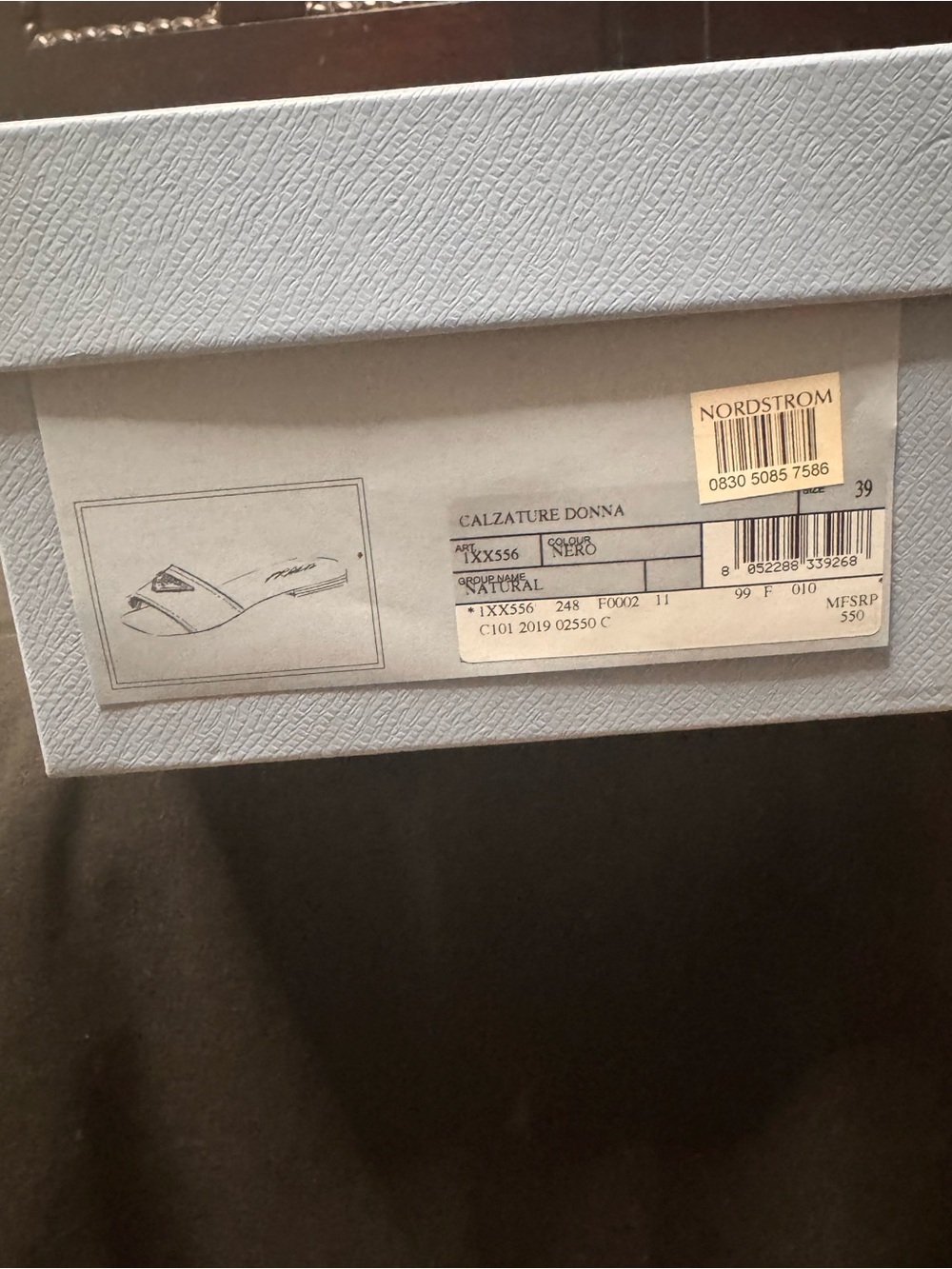 Prada Black Leather Logo Slide Sandals - Picture 3 of 3